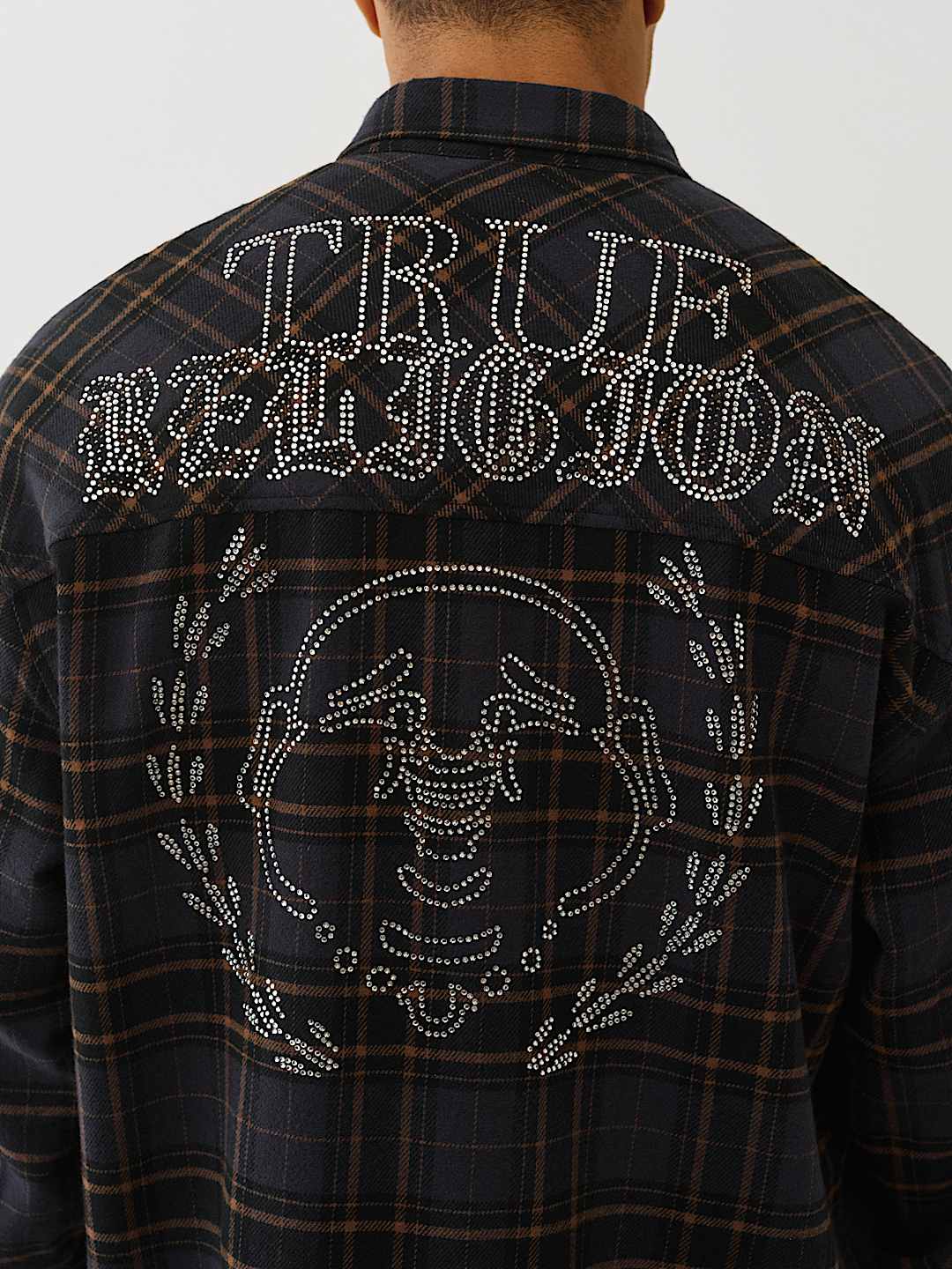 CAMISETA TEJIDA A CUADROS CON CRISTALES, image 5