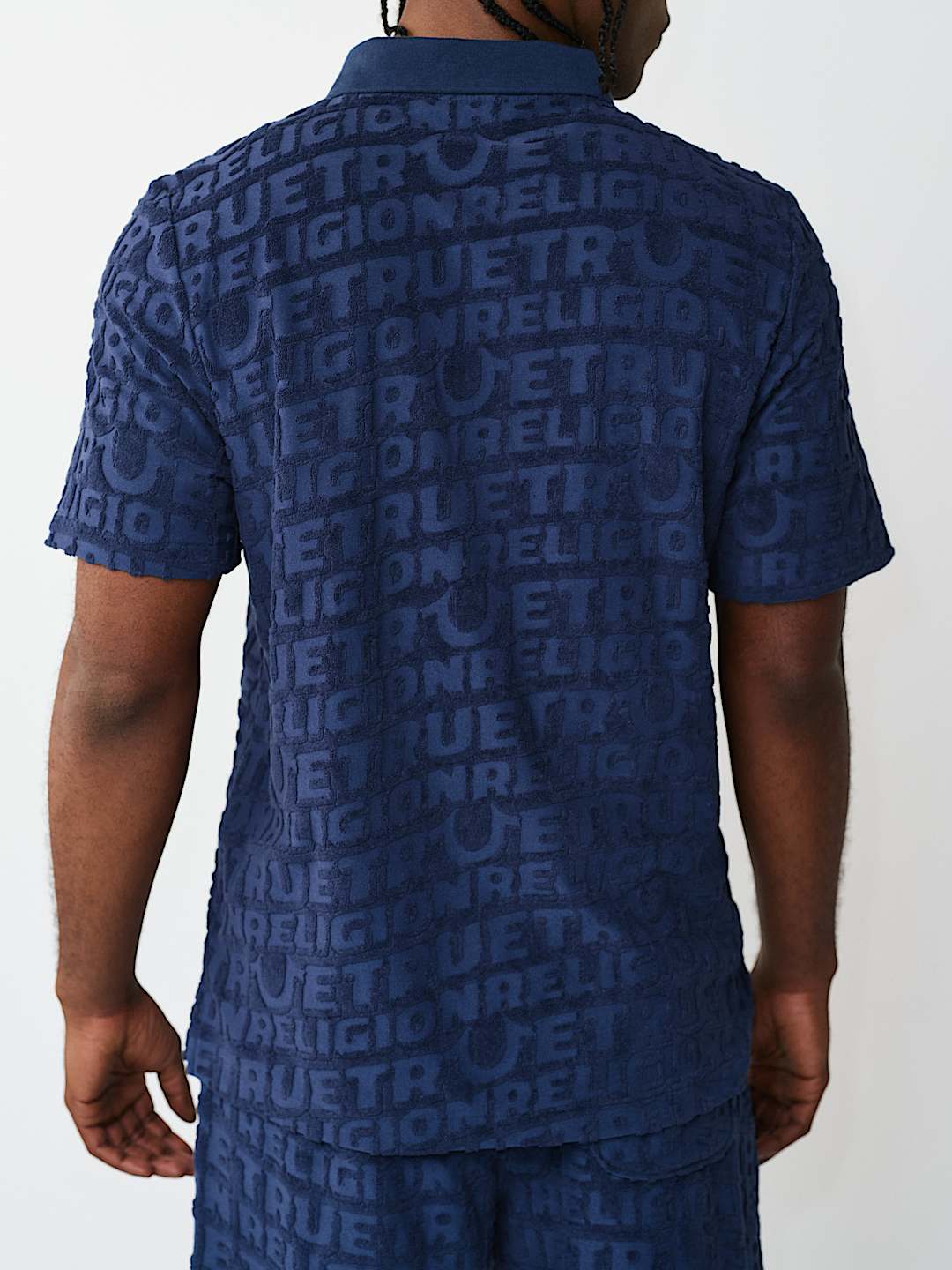 LOGO TERRY KNIT ZIP POLO SHIRT, image 5