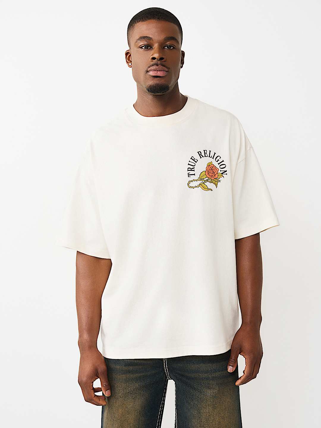 FLORAL SNAKE HEAVYWEIGHT OVERSIZED TEE, image 2