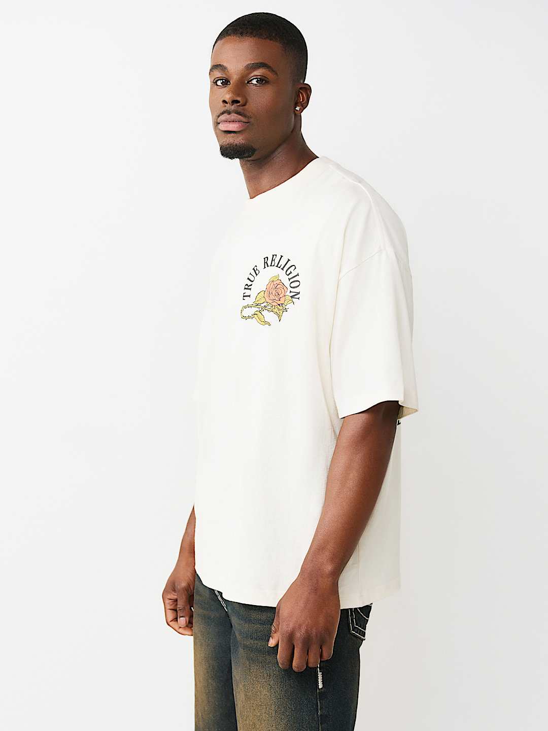 FLORAL SNAKE HEAVYWEIGHT OVERSIZED TEE, image 3