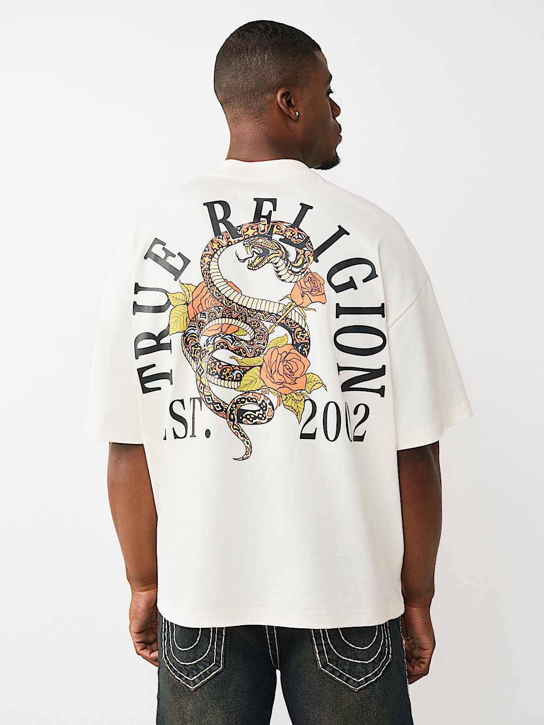 FLORAL SNAKE HEAVYWEIGHT OVERSIZED TEE