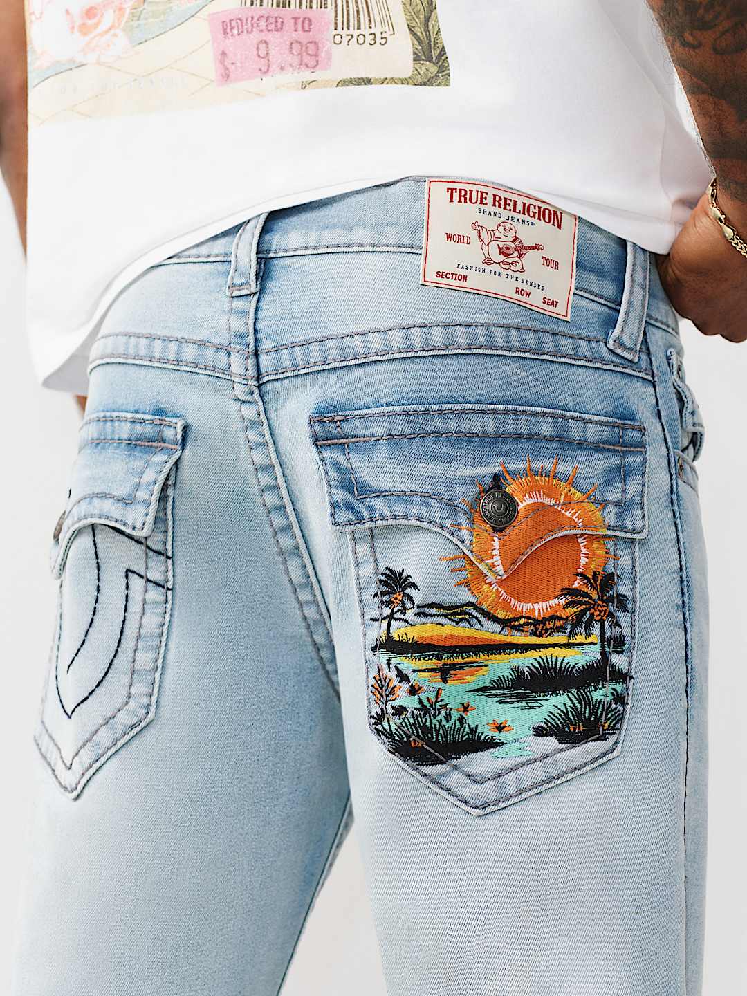 RICKY EMBROIDERED POCKET BIG T STRAIGHT JEAN 34", image 1