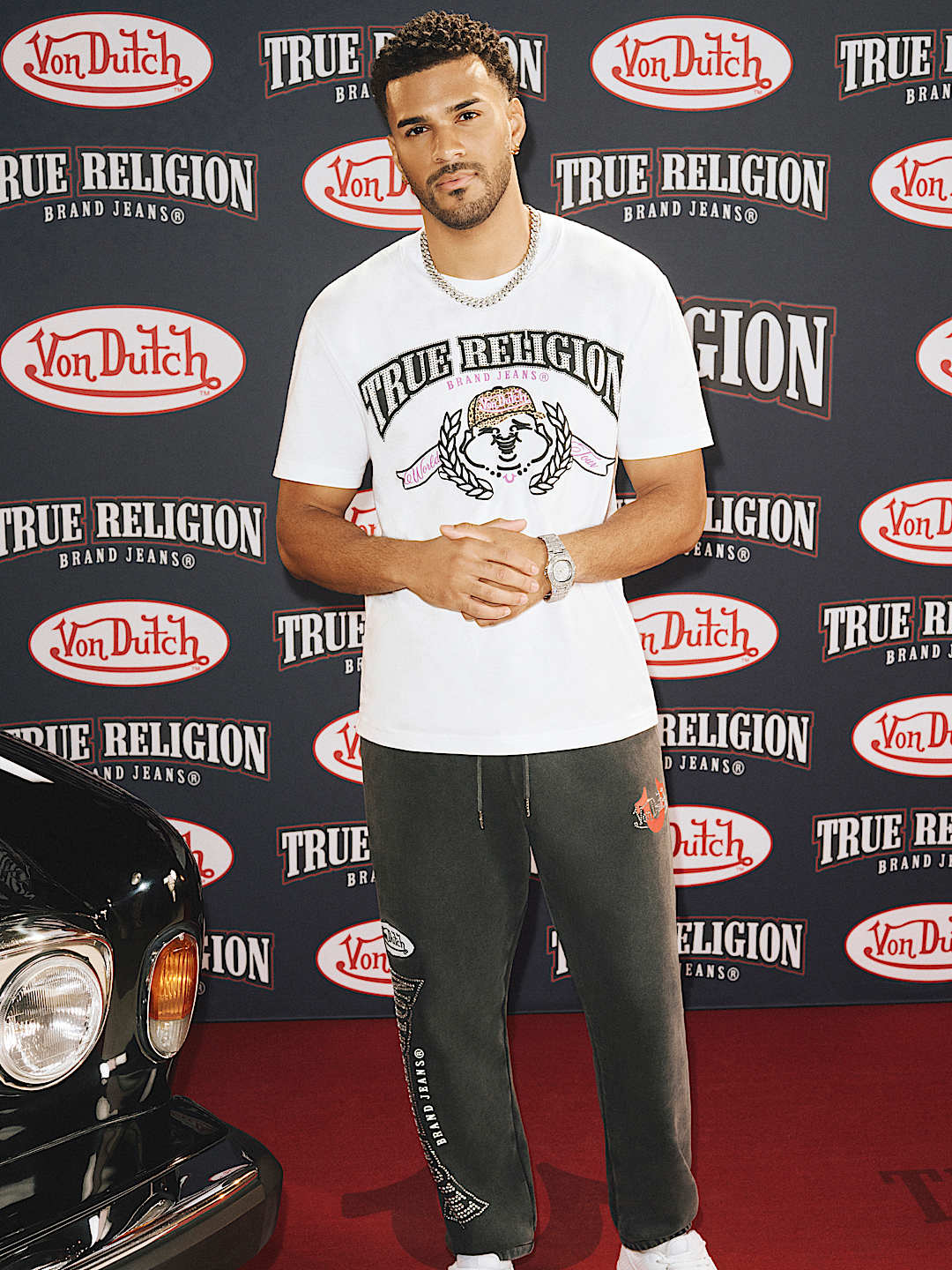 TRUE RELIGION X VON DUTCH RHINESTONE LOGO TEE, image 1