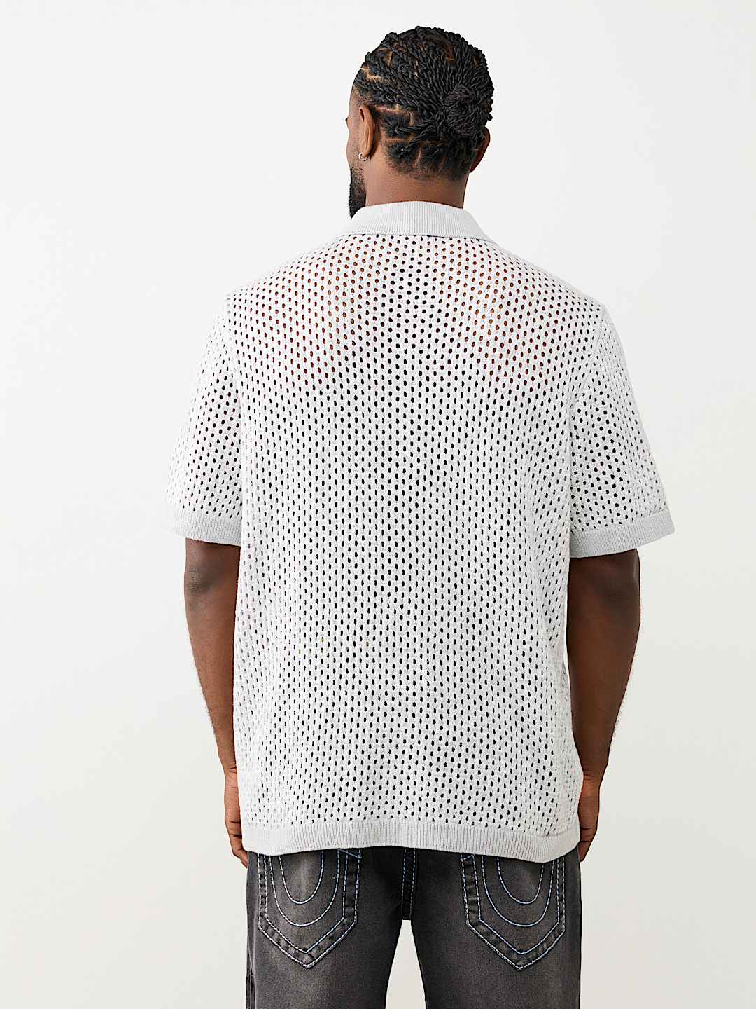 MARLED CROCHET KNIT SHIRT
