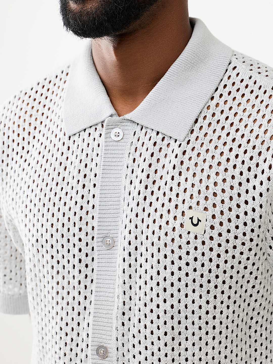 MARLED CROCHET KNIT SHIRT