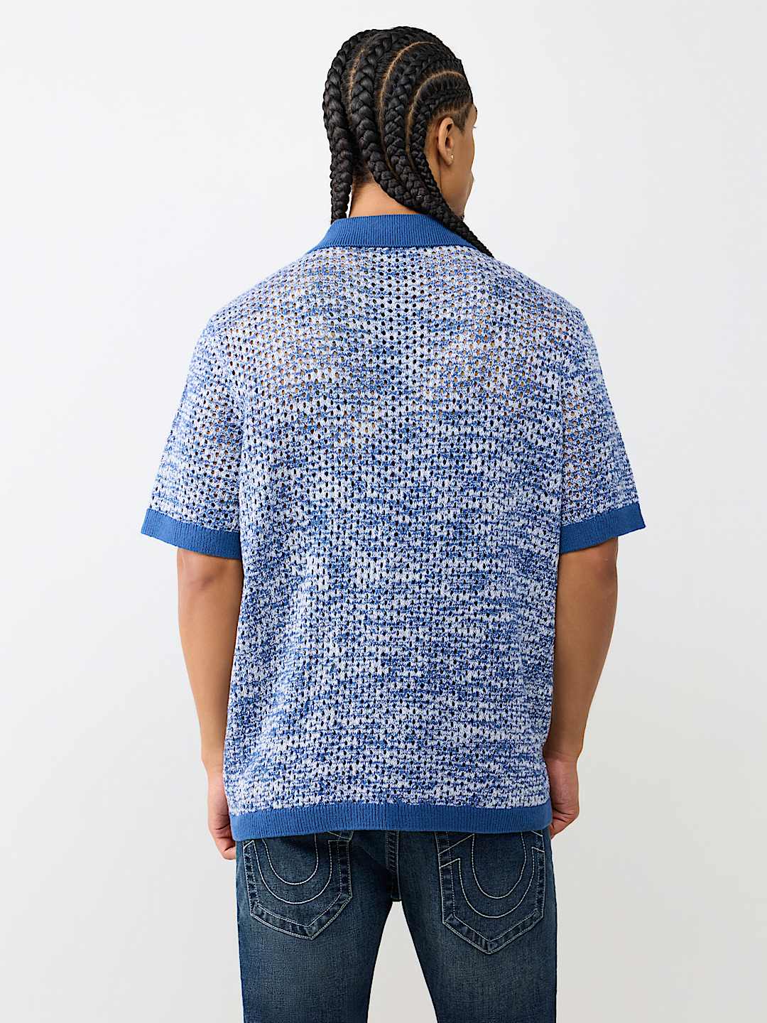 MARLED CROCHET KNIT SHIRT