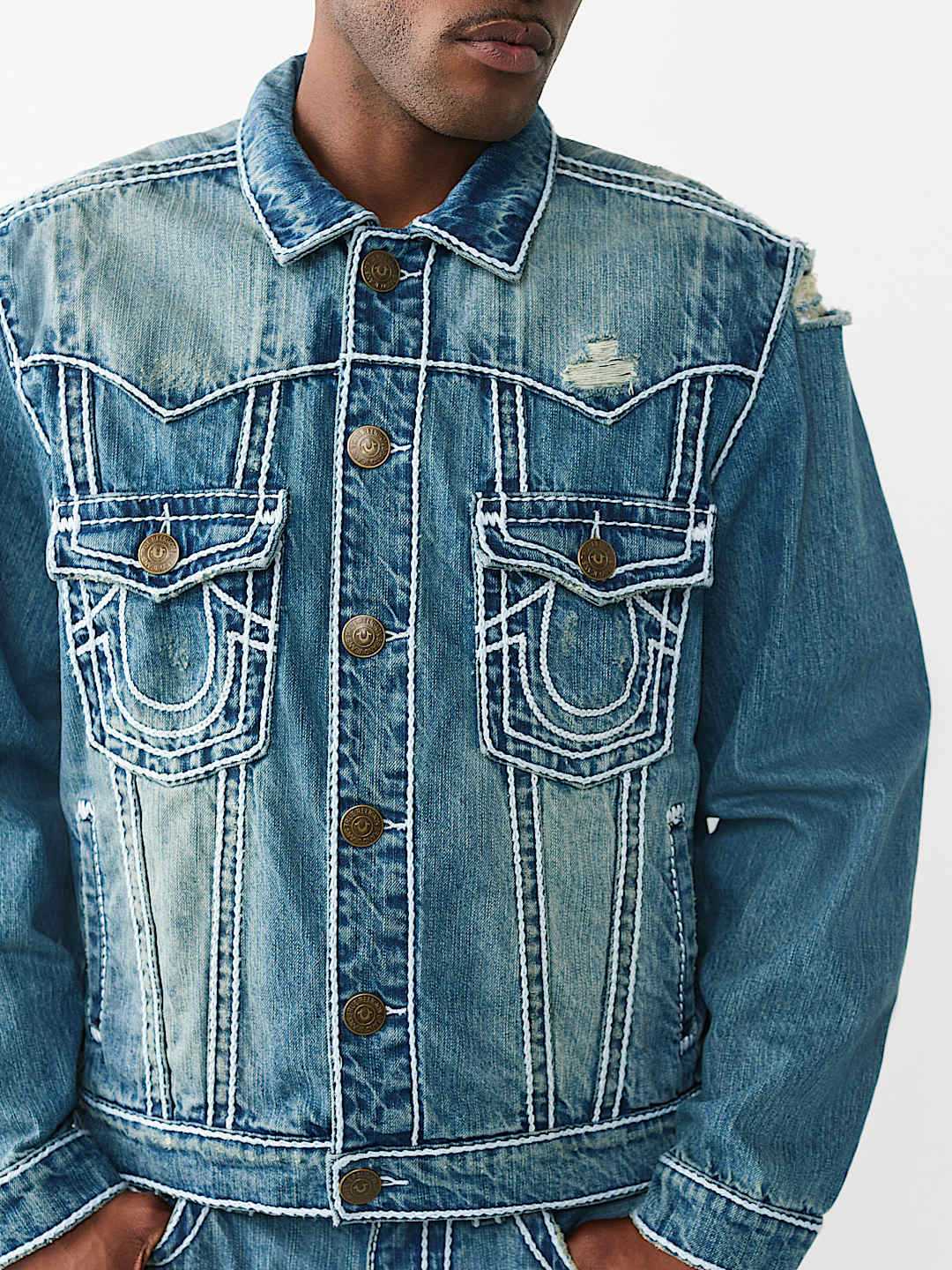 JIMMY ROPE STITCH OVERSIZED DENIM JACKET, image 3