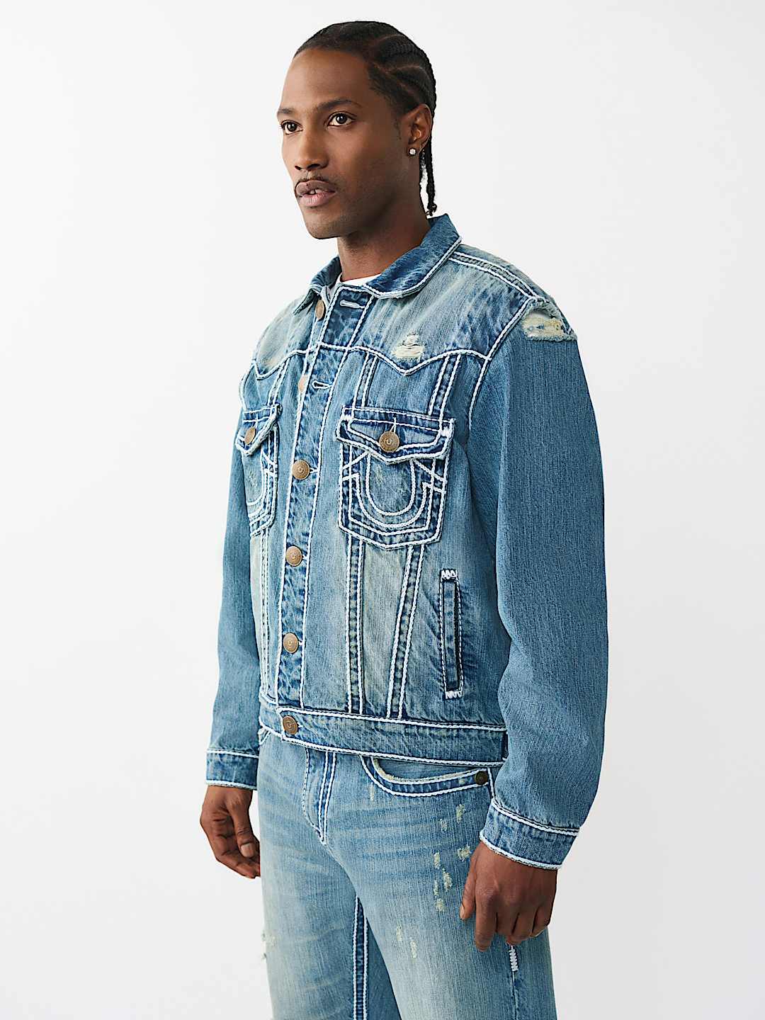 JIMMY ROPE STITCH OVERSIZED DENIM JACKET, image 4
