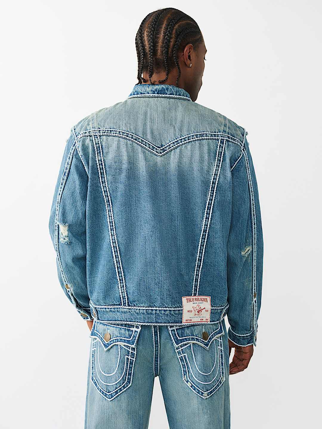 JIMMY ROPE STITCH OVERSIZED DENIM JACKET