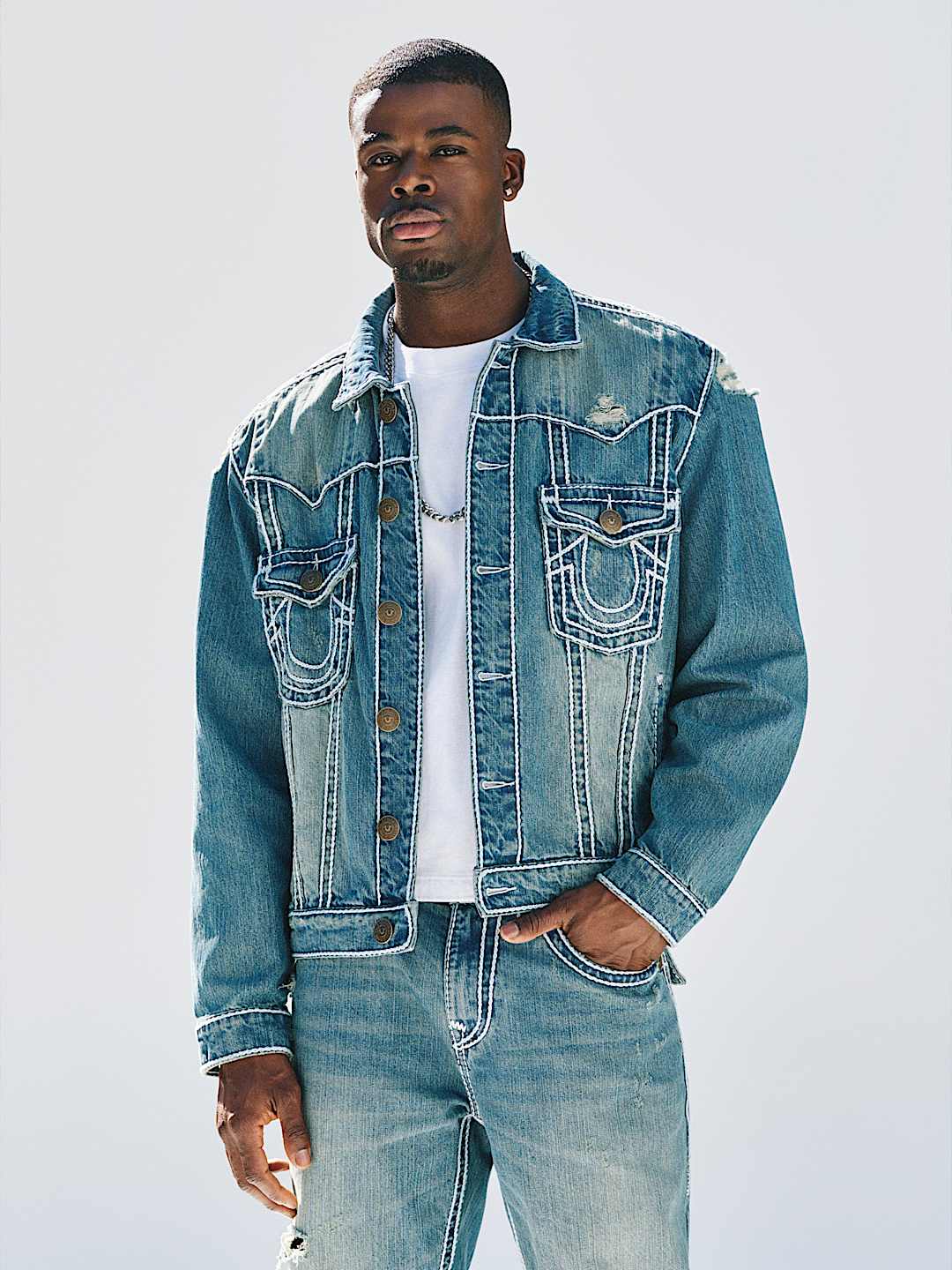 JIMMY ROPE STITCH OVERSIZED DENIM JACKET, image 1