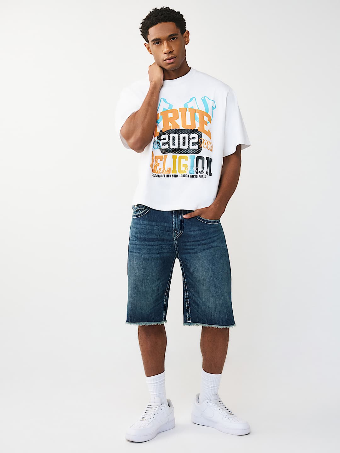 VINNY FRAYED BIG T ULTRA BAGGY SHORT, image 6