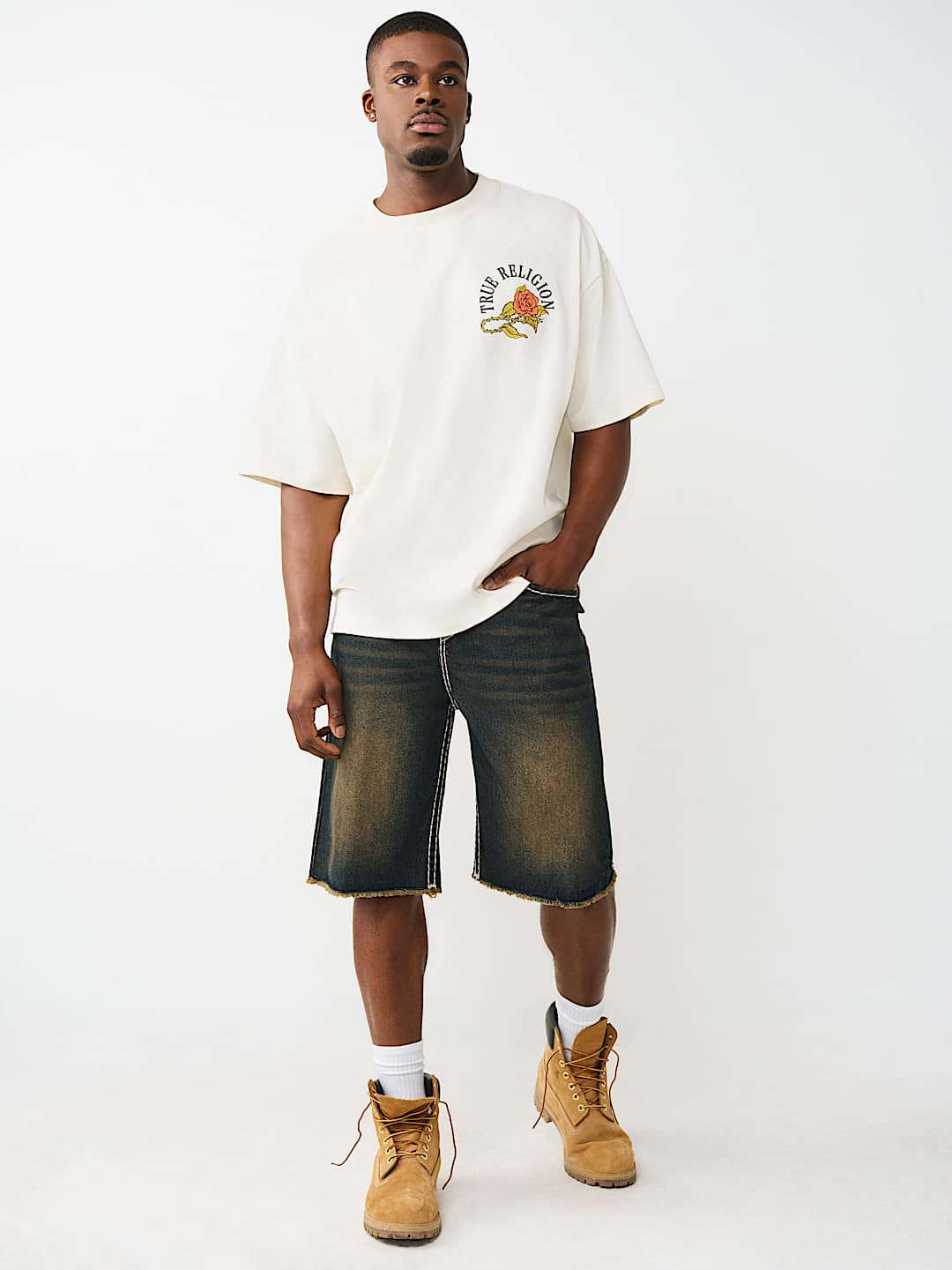 VINNY SUPER T FRAYED HEM FLAP ULTRA BAGGY SHORT, image 6