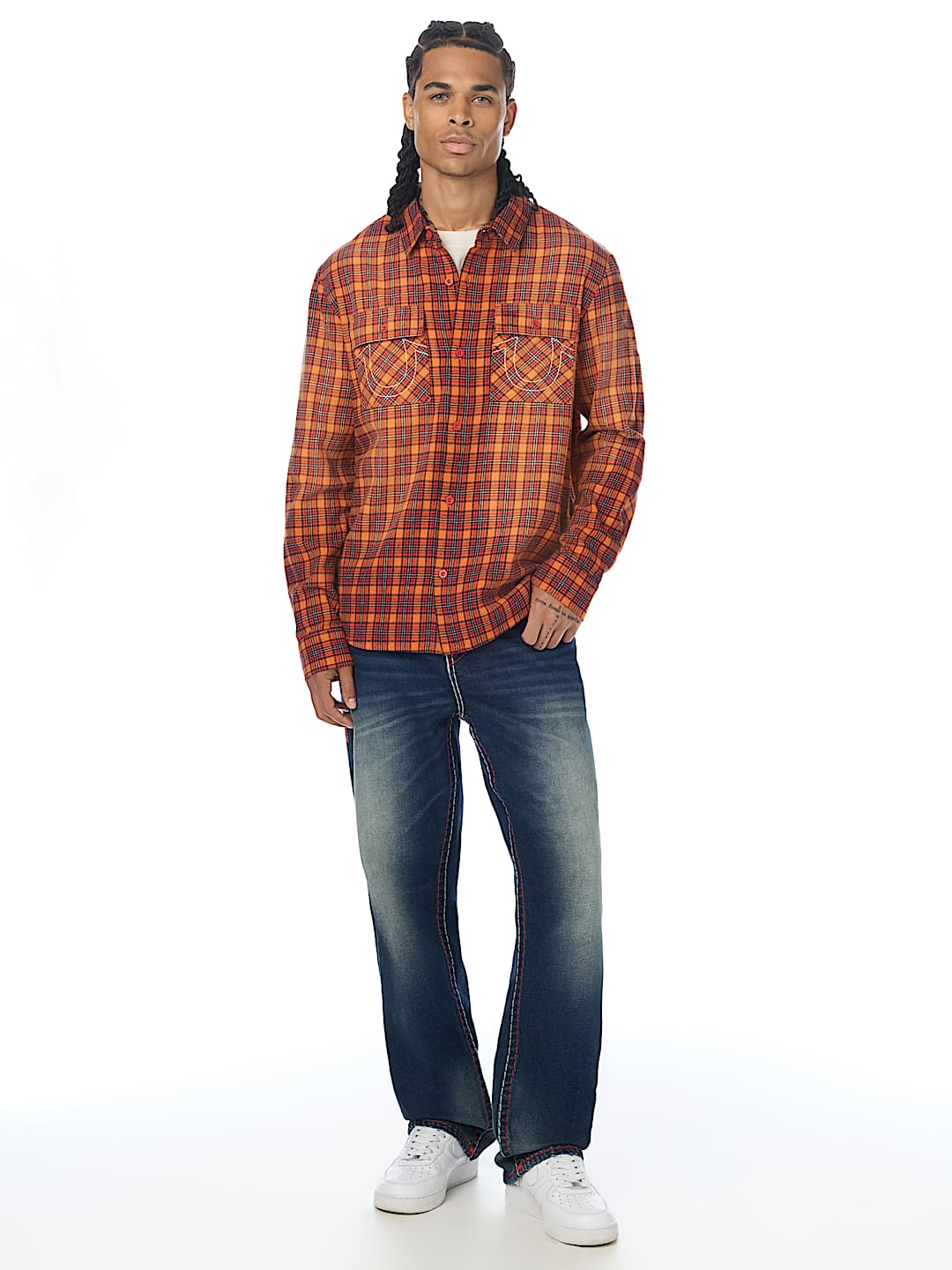 LONG SLEEVE SPRAYED FLANNEL SHIRT