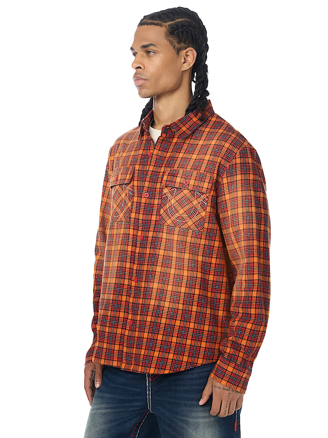 LONG SLEEVE SPRAYED FLANNEL SHIRT