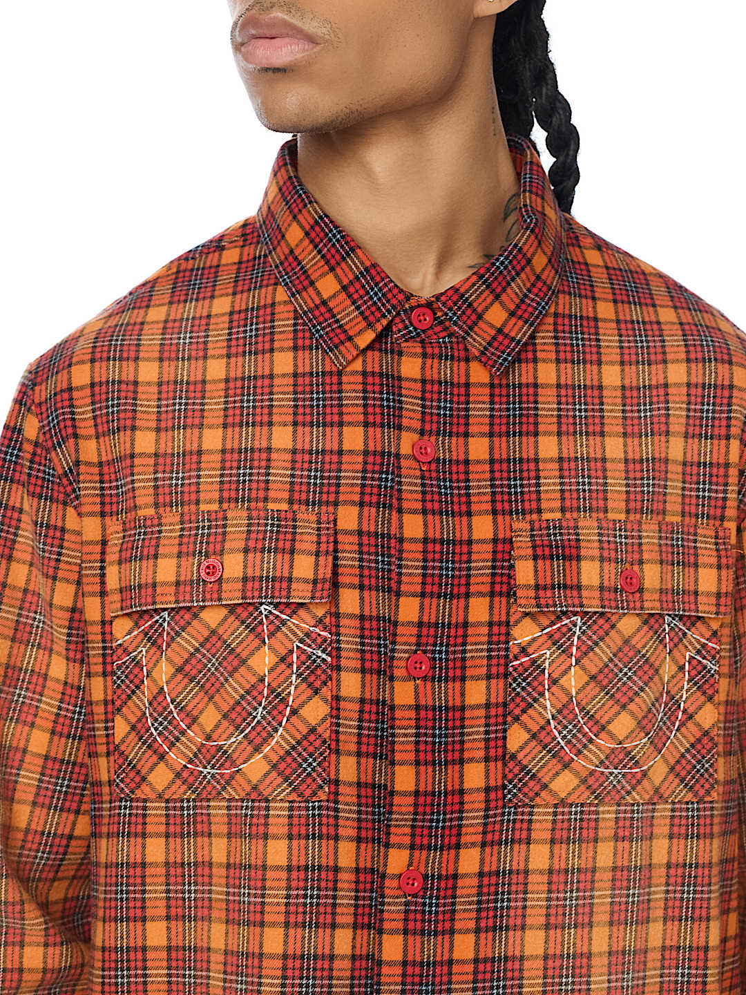 LONG SLEEVE SPRAYED FLANNEL SHIRT