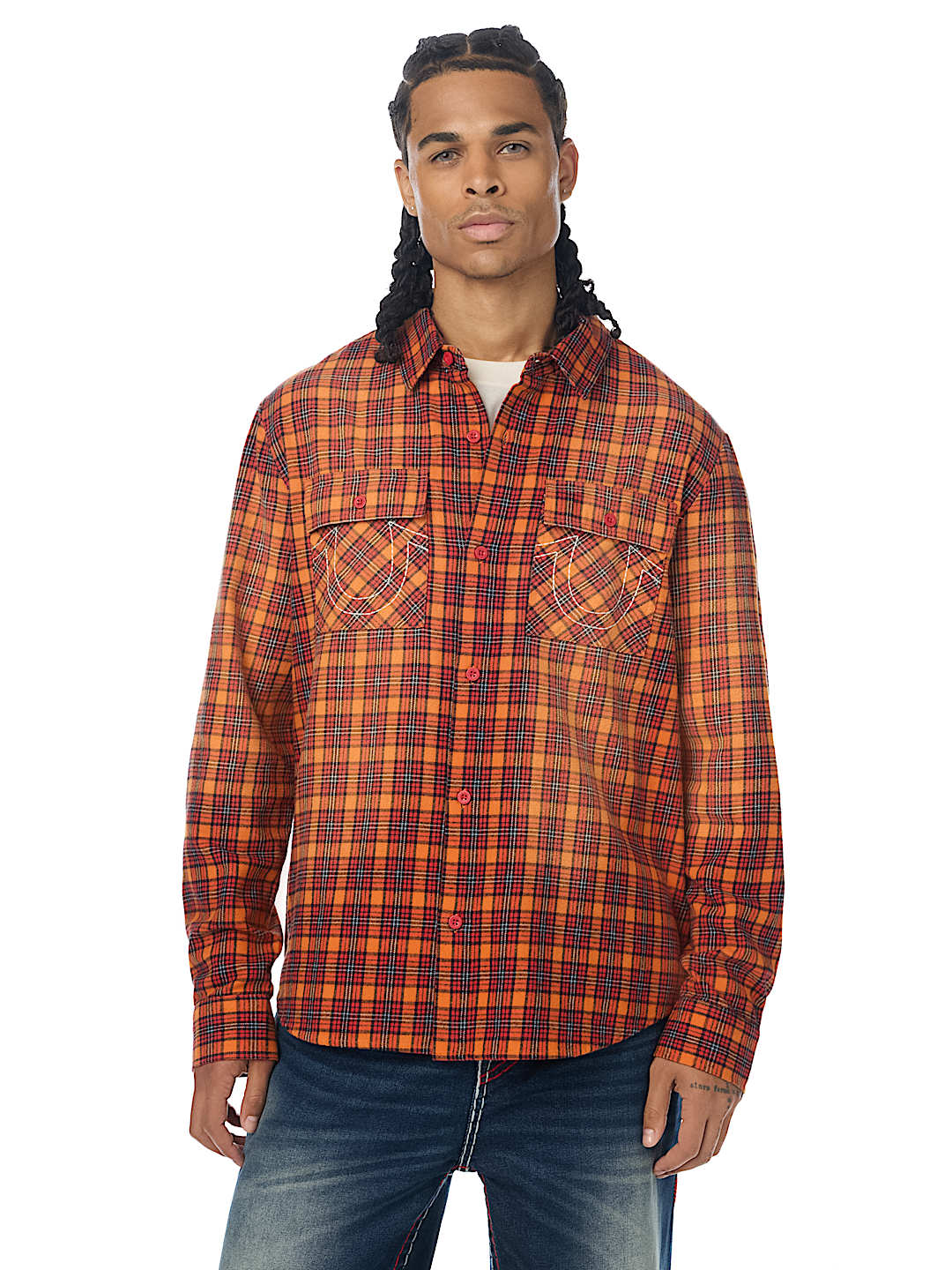 LONG SLEEVE SPRAYED FLANNEL SHIRT