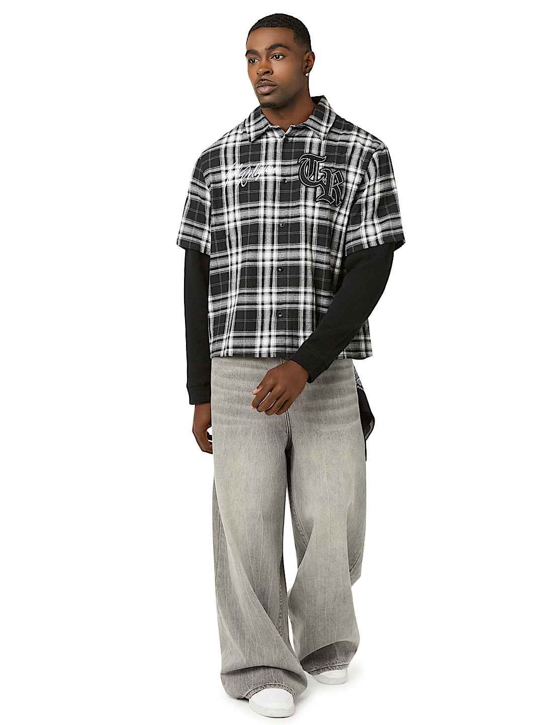 LONG SLEEVE WAFFLE KNIT FLANNEL SHIRT