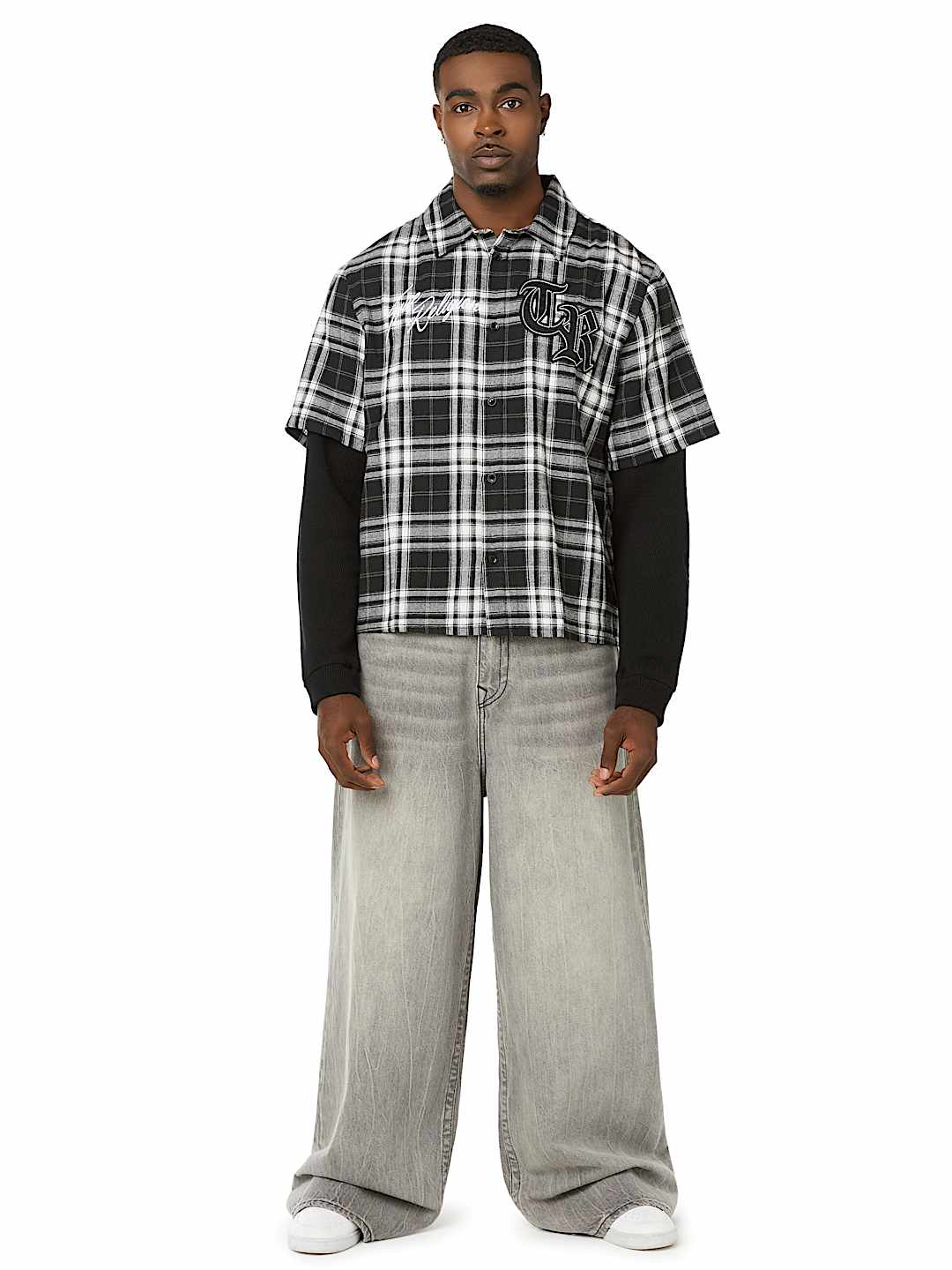 LONG SLEEVE WAFFLE KNIT FLANNEL SHIRT