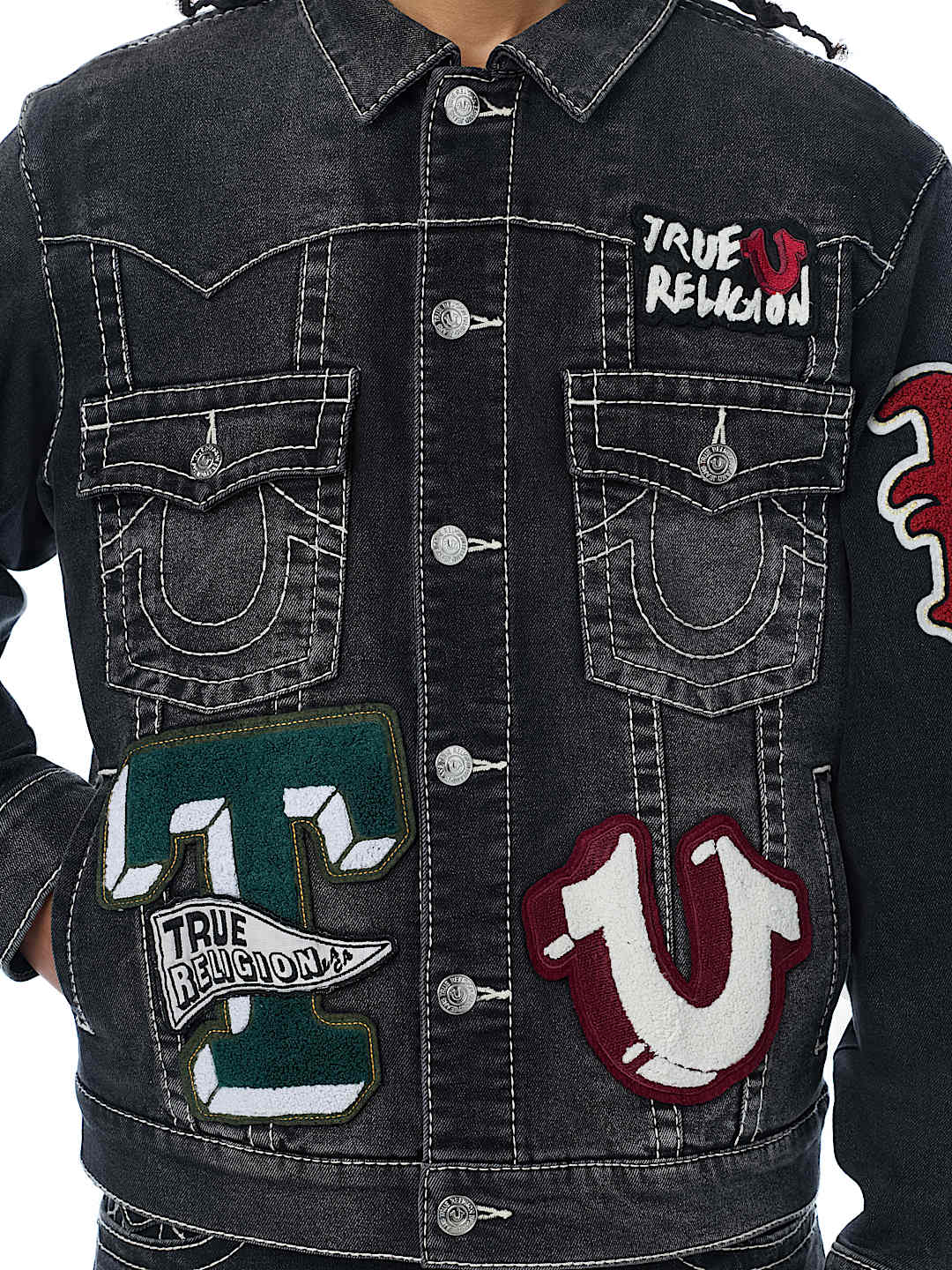 JIMMY PATCH BIG T OVERSIZED DENIM JACKET