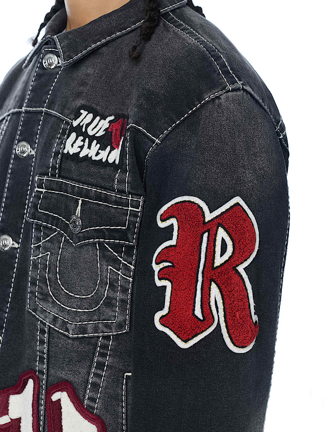 JIMMY PATCH BIG T OVERSIZED DENIM JACKET