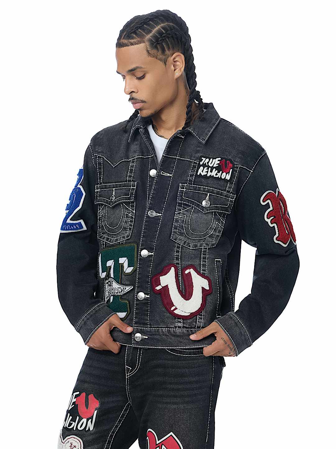 JIMMY PATCH BIG T OVERSIZED DENIM JACKET