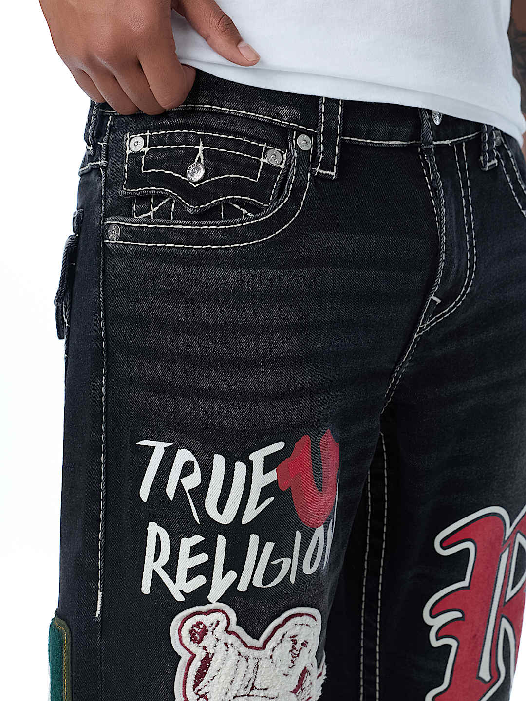 RICKY PATCH BIG T FLAP STRAIGHT JEAN 34" 