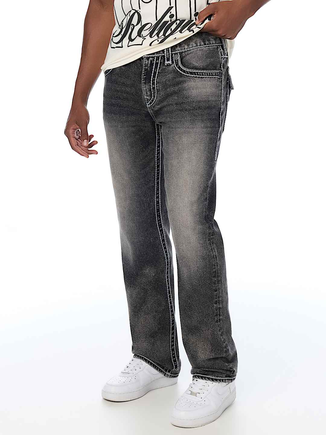 RICKY ROPE STITCH FLAP STRAIGHT JEAN 34"