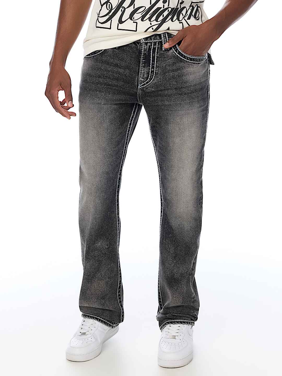 RICKY ROPE STITCH FLAP STRAIGHT JEAN 34"