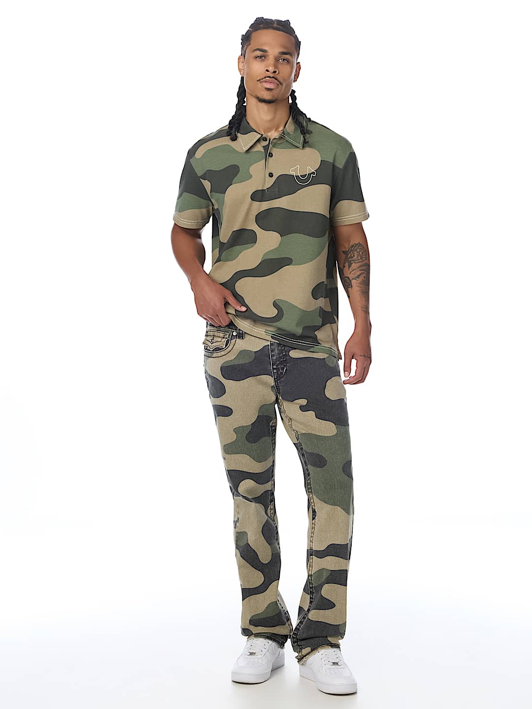 RICKY BIG T CAMO CANVAS STRAIGHT JEAN 34"