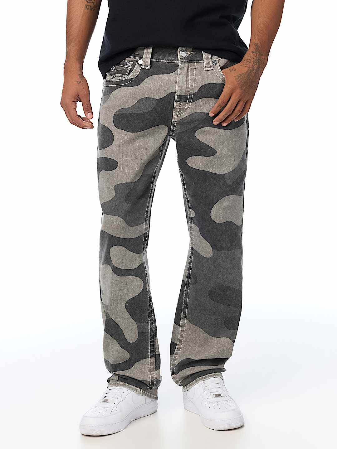 RICKY BIG T CAMO CANVAS STRAIGHT JEAN 34"