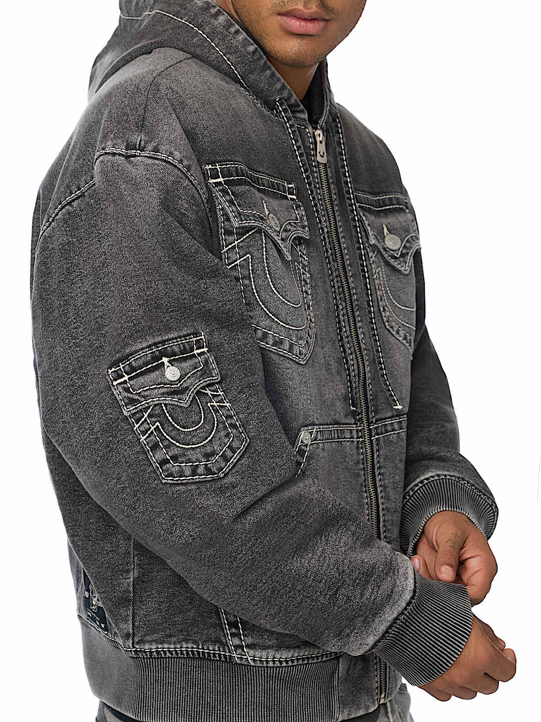 BIG T HOODED DENIM JACKET