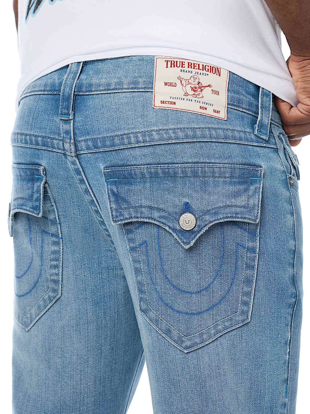 BILLY PLAID BACKING FLAP BOOTCUT JEAN 34"