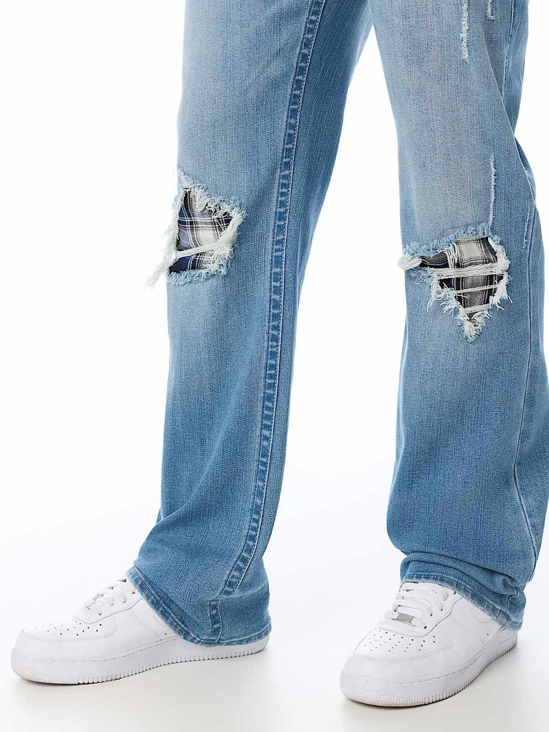 BILLY PLAID BACKING FLAP BOOTCUT JEAN 34"