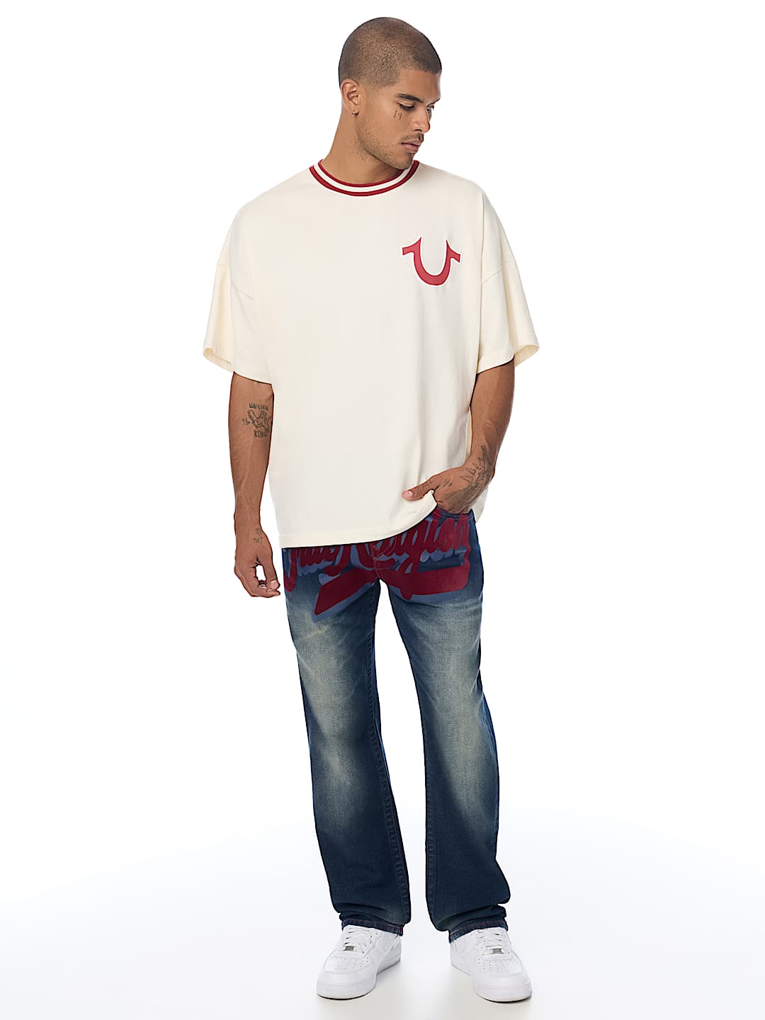 RICKY LOGO FLAP STRAIGHT JEAN 34"