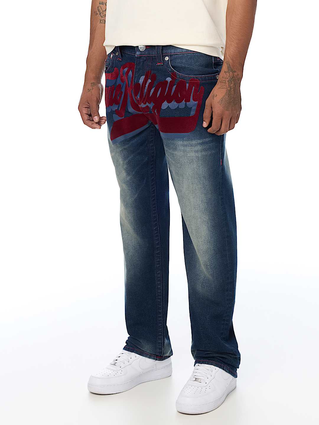 RICKY LOGO FLAP STRAIGHT JEAN 34"