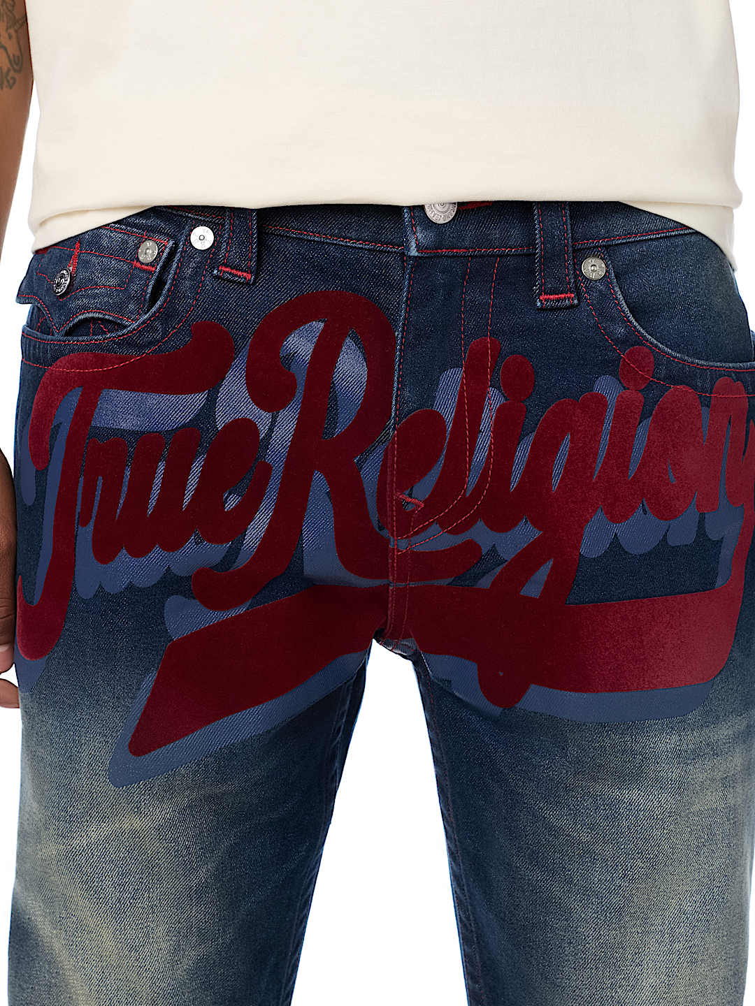 RICKY LOGO FLAP STRAIGHT JEAN 34"
