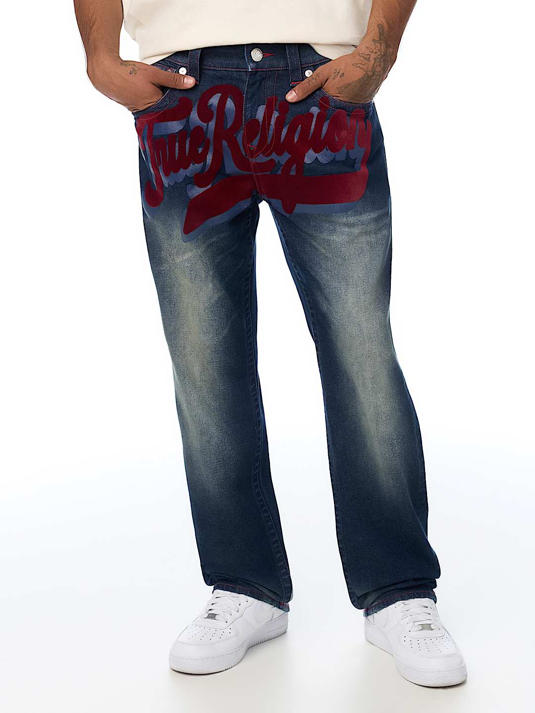 RICKY LOGO FLAP STRAIGHT JEAN 34"