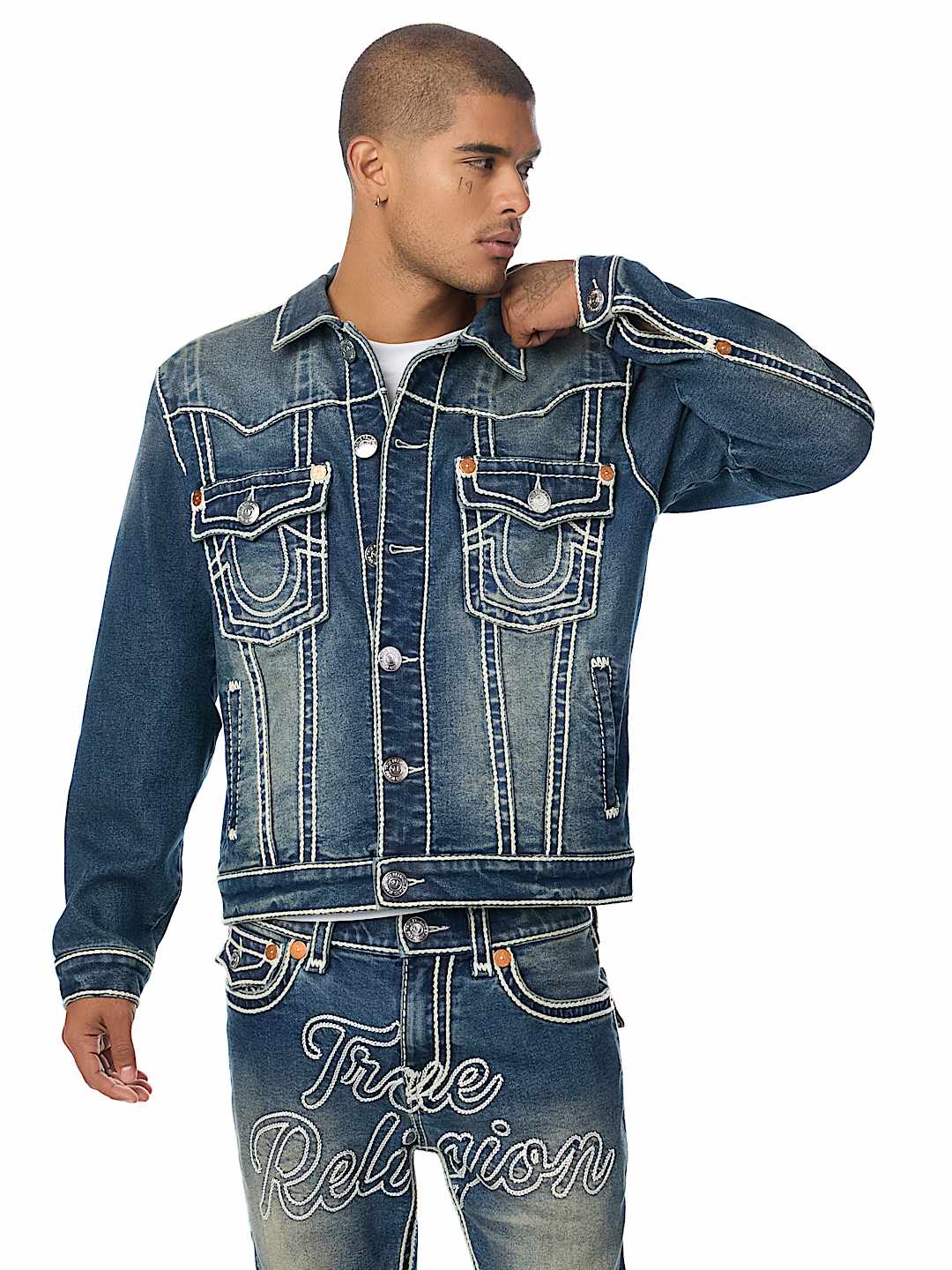 JIMMY ROPE STITCH OVERSIZED DENIM JACKET