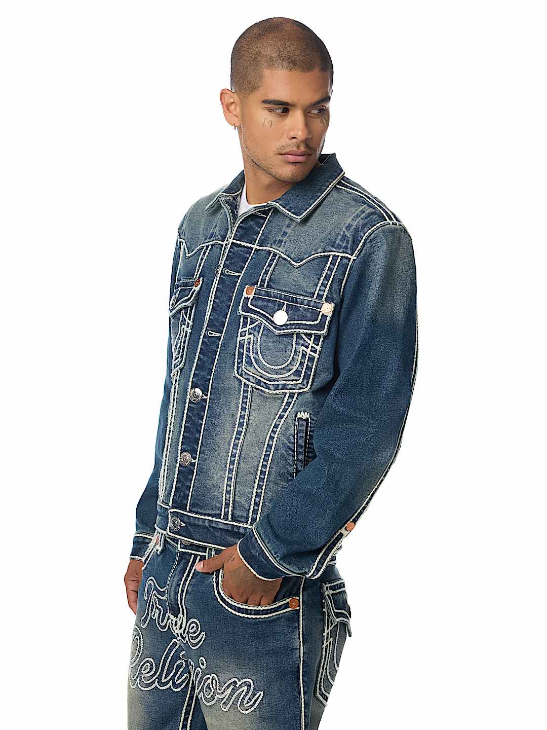 JIMMY ROPE STITCH OVERSIZED DENIM JACKET
