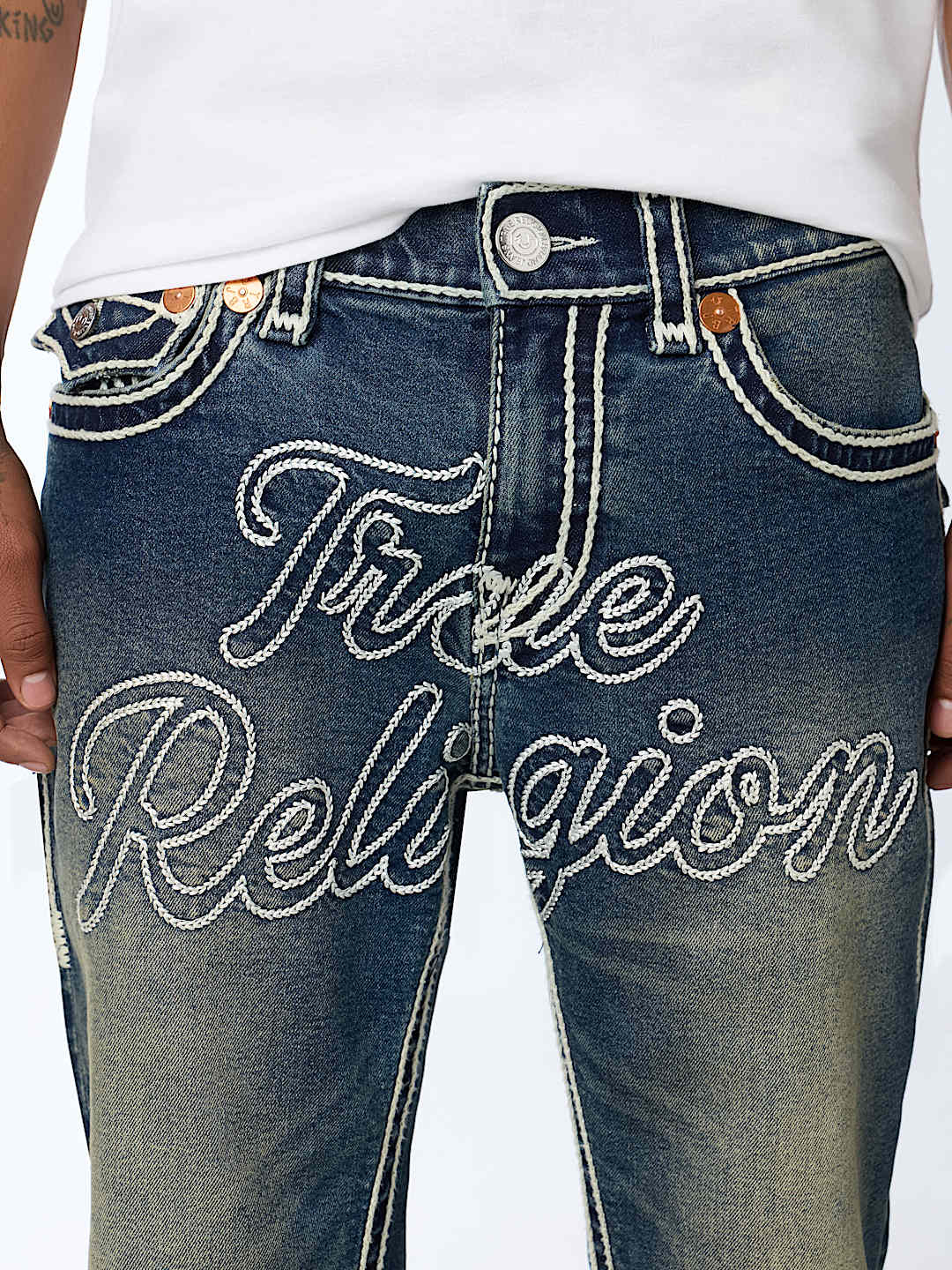 RICKY ROPE STITCH FLAP STRAIGHT JEAN 34" 