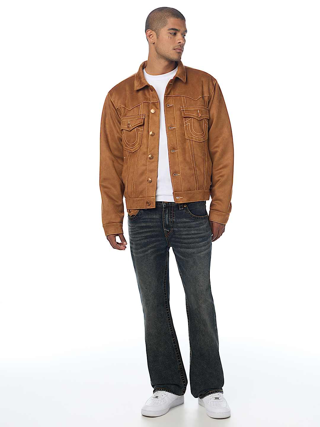 JIMMY ULTRASUEDE BIG T OVERSIZED JACKET