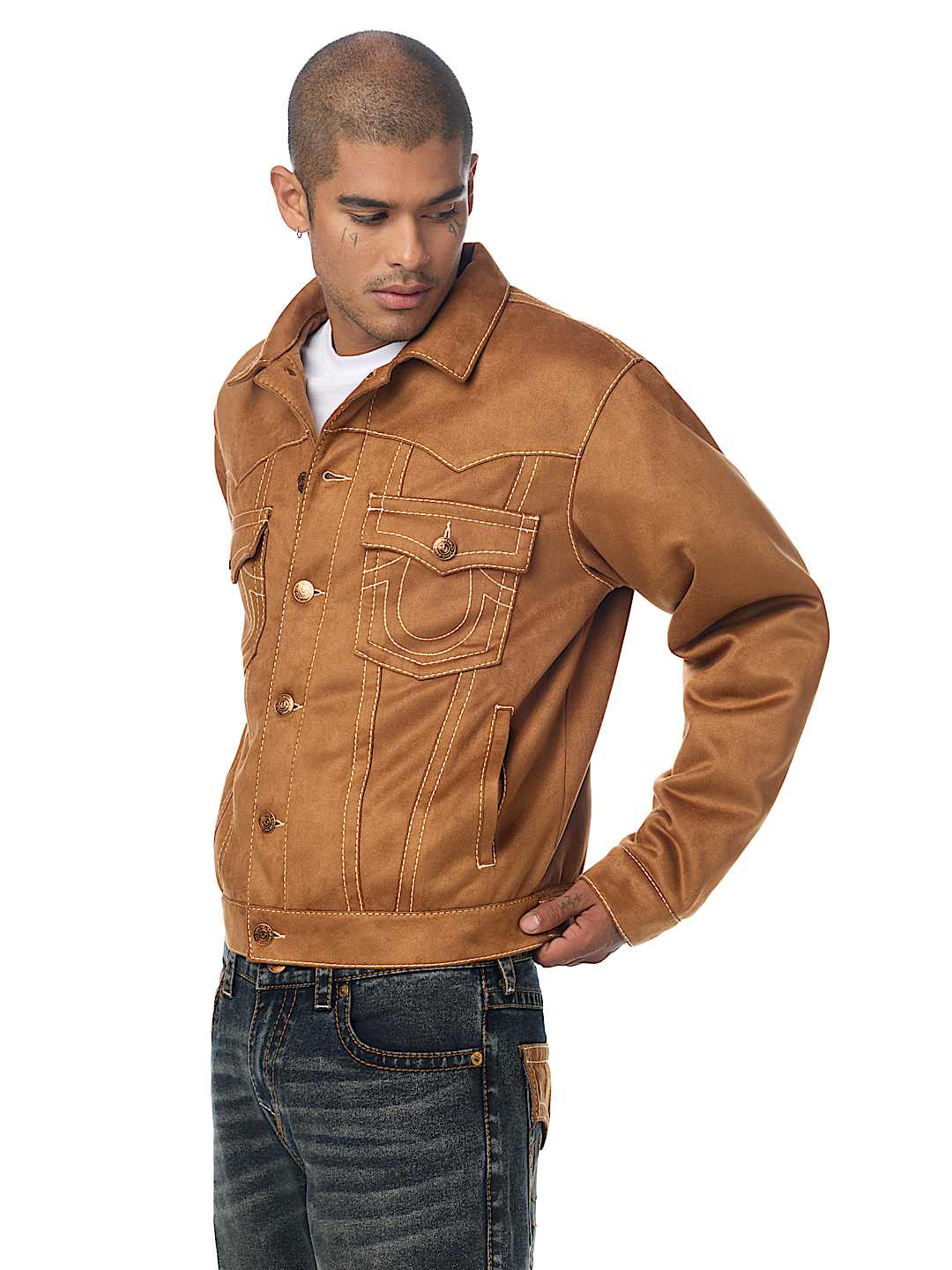 JIMMY ULTRASUEDE BIG T OVERSIZED JACKET
