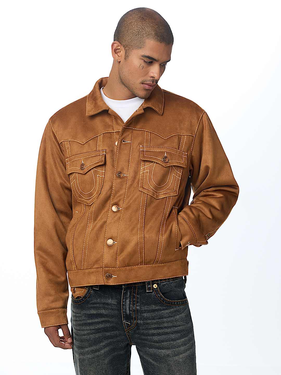 JIMMY ULTRASUEDE BIG T OVERSIZED JACKET