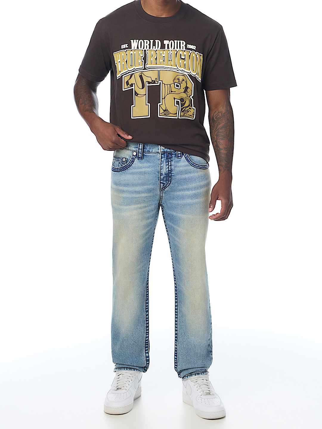 ROCCO TRIPLE NEEDLE BIG T FLAP SKINNY JEAN 32"