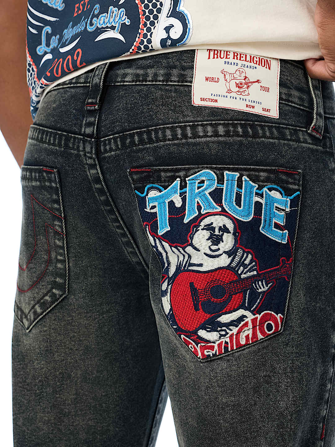 RICKY EMBROIDERED STRAIGHT JEAN 34"