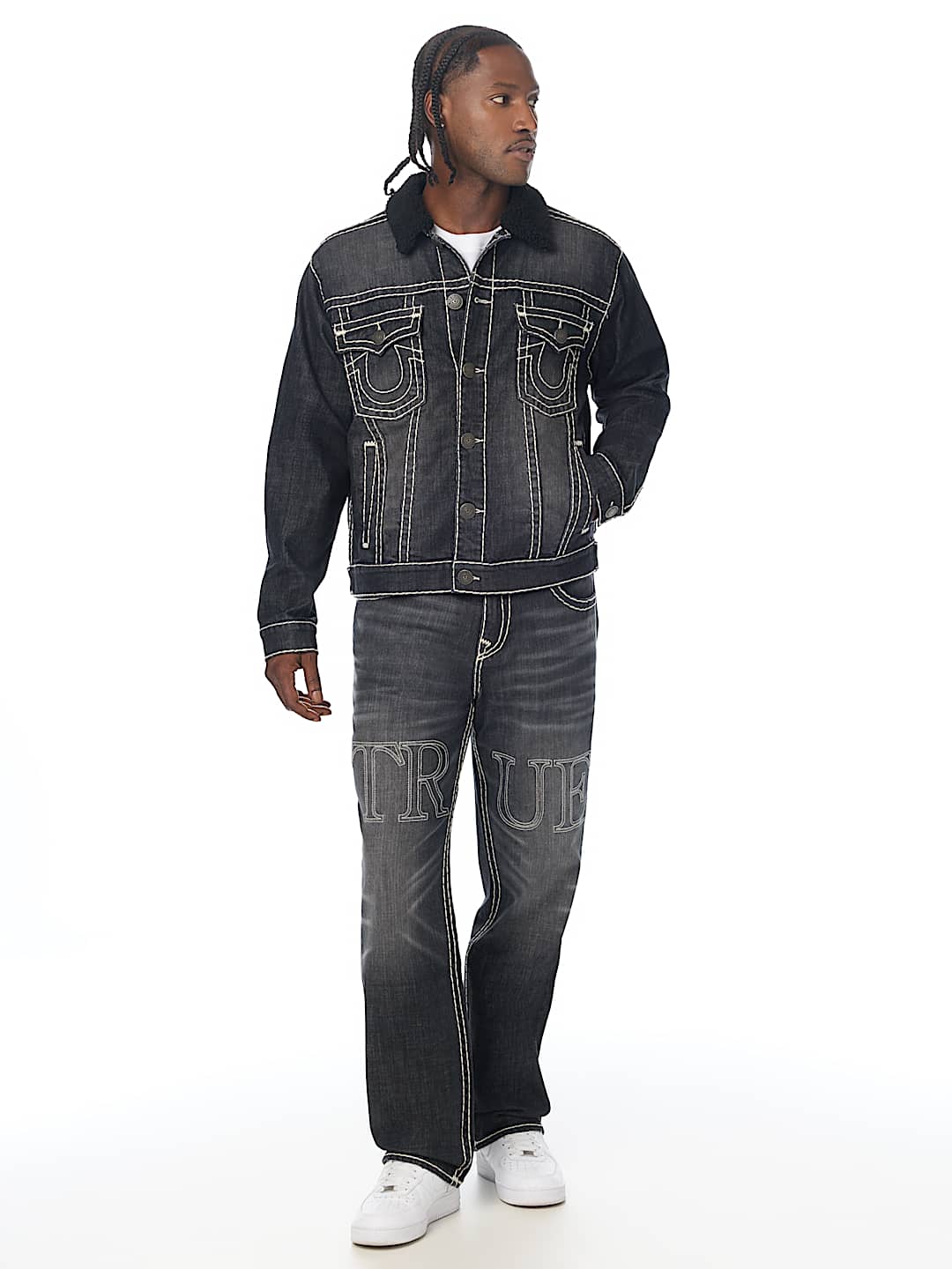 SUPER T OVERSIZED DENIM SHERPA TRUCKER JACKET