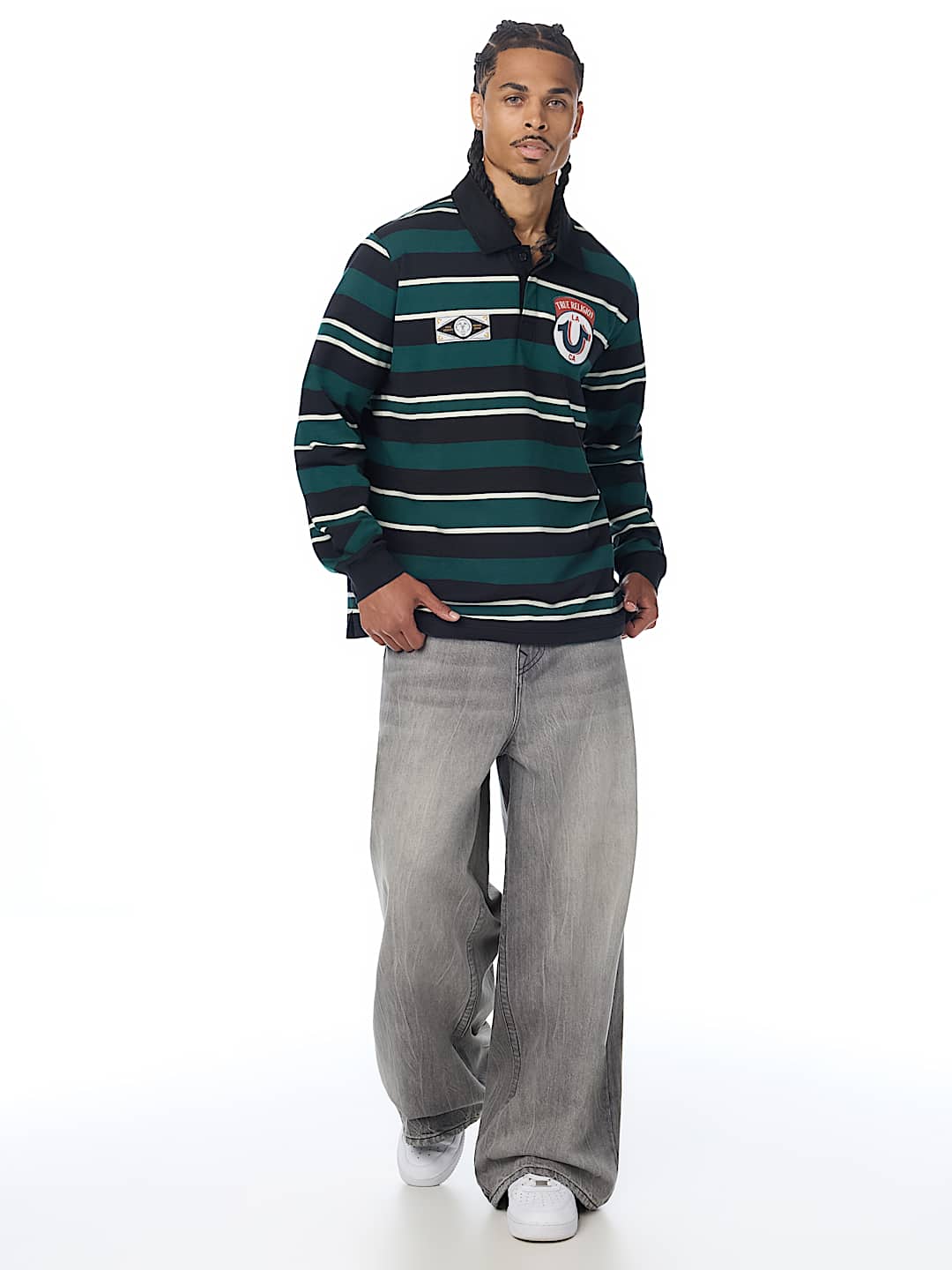 RELAXED RUGBY LONG SLEEVE POLO SHIRT