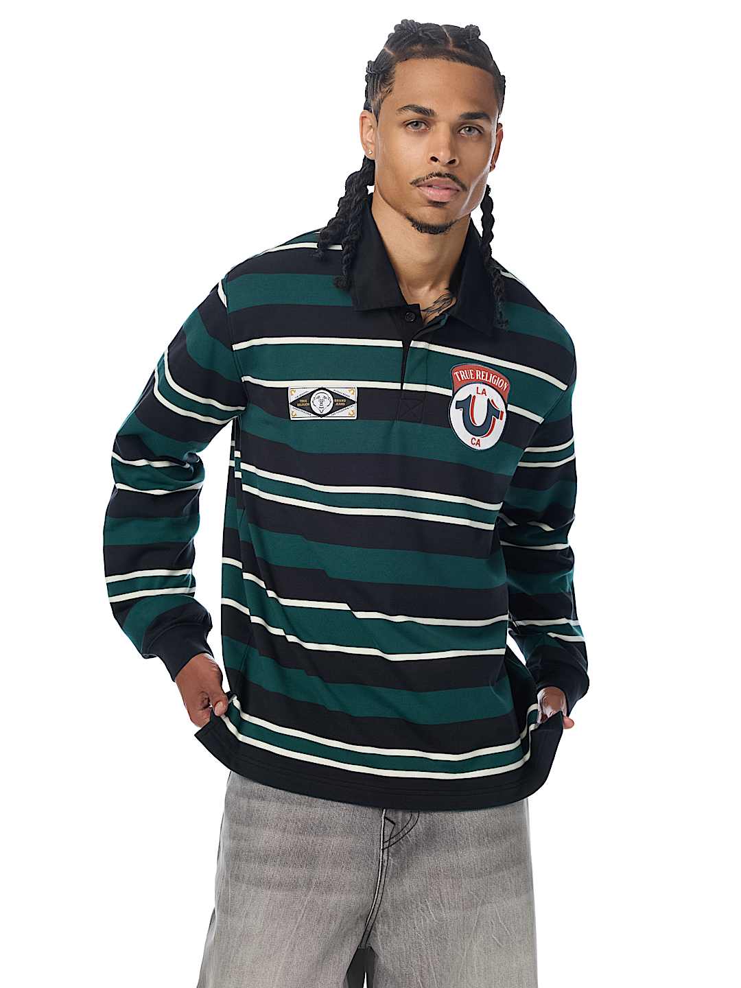 RELAXED RUGBY LONG SLEEVE POLO SHIRT