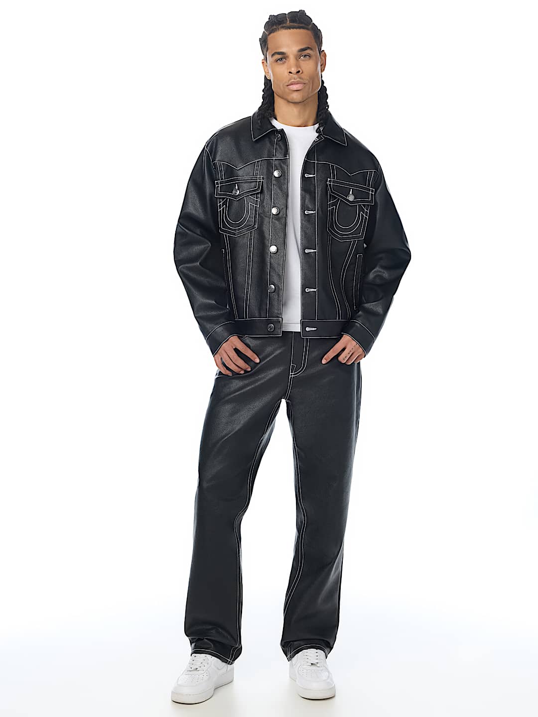 JIMMY FAUX LEATHER OVERSIZED JACKET