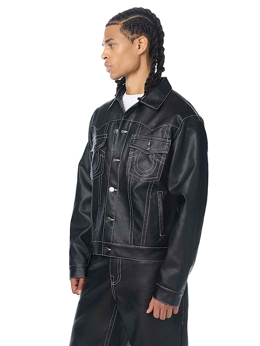JIMMY FAUX LEATHER OVERSIZED JACKET
